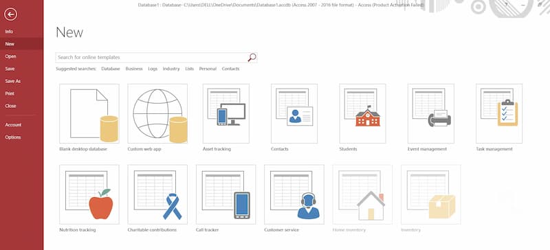 Tạo cơ sở dữ liệu trên Access