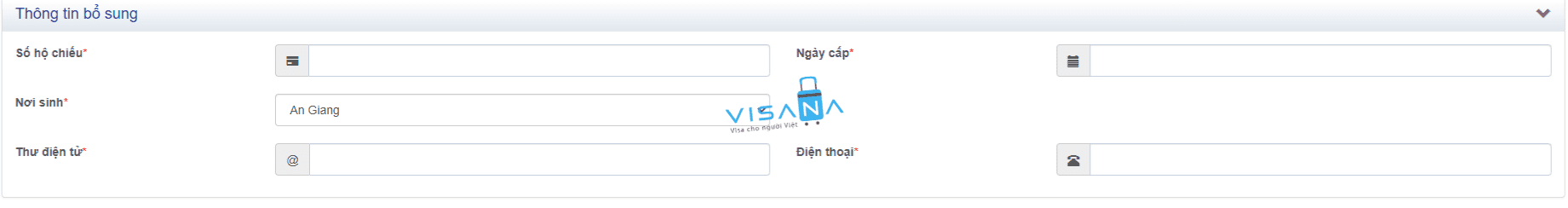 điền thông tin bổ sung Bằng lái xe quốc tế visana