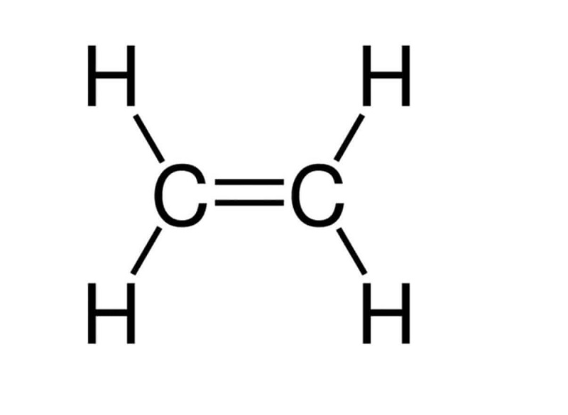 Công thức cấu tạo C2H4 - Viết gọn: CH2=CH2. (Ảnh: Sưu tầm Internet)