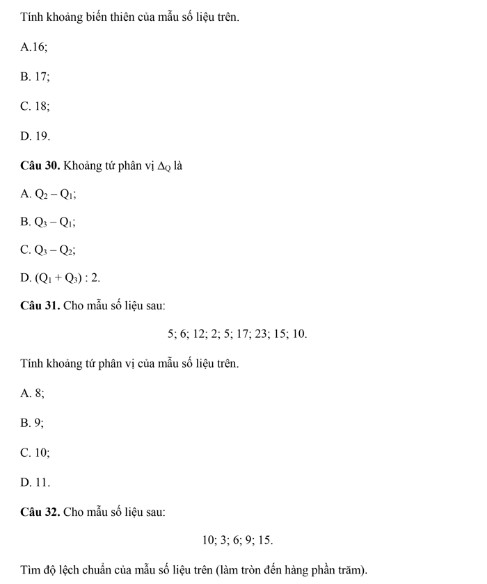 Đề thi học kì 1 lớp 10 môn toán 11