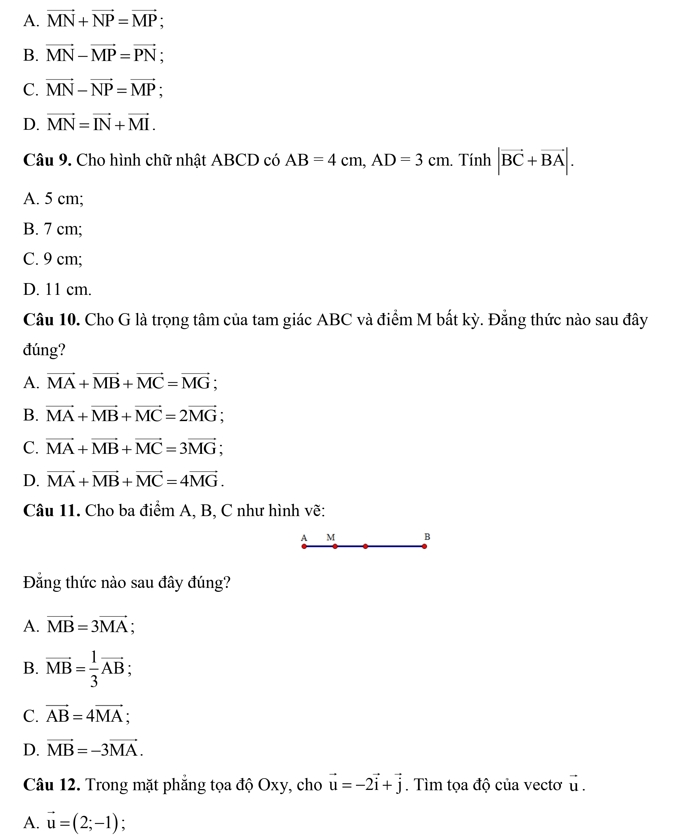 Đề thi học kì 1 lớp 10 môn toán 3