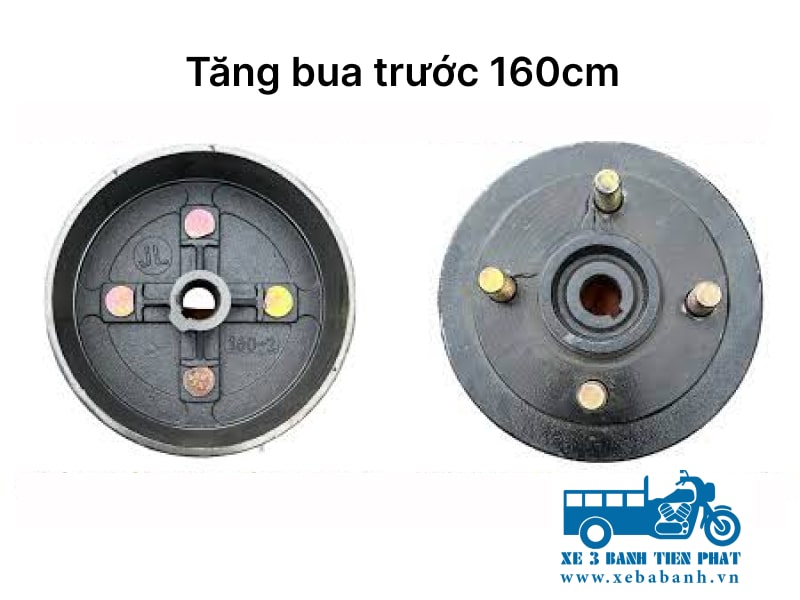 Tăng bua trước xe ba bánh chất lượng được làm từ gang xám có khả năng tản nhiệt tốt và chịu mài mòn tốt