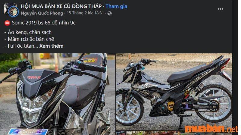 Xem xe sonic cũ trên các hội nhóm mạng xã hội