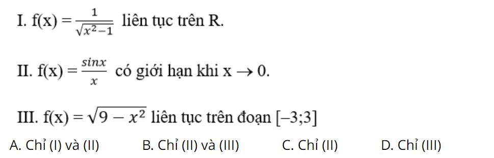 Đề bài tập 7 xét tính liên tục của hàm số