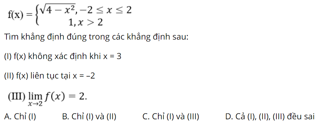 Đề bài 8 xét tính liên tục của hàm số