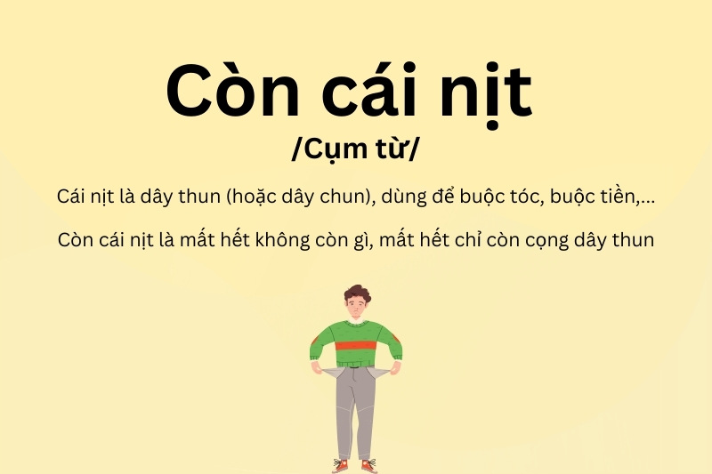 “Còn cái nịt” nghĩa bóng là không còn gì