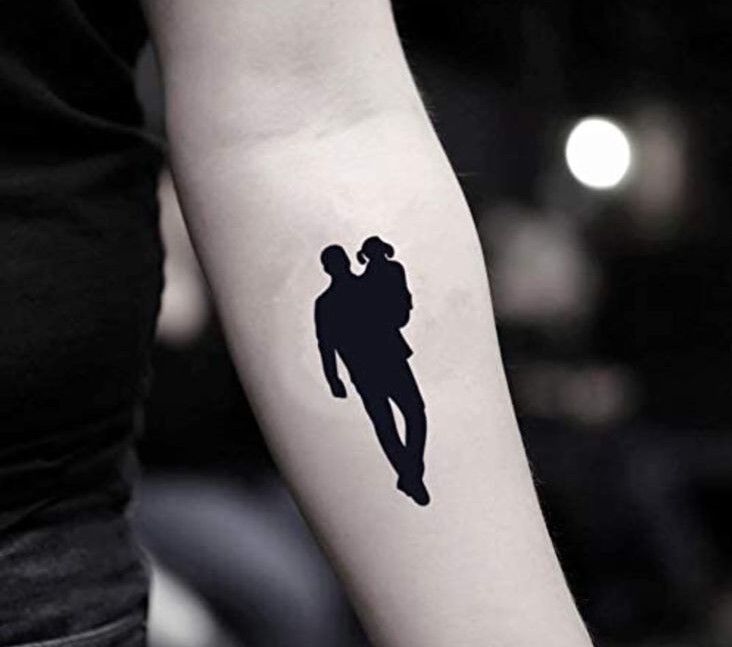 kiểu tattoo bố và con gái mini