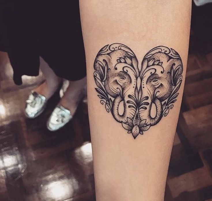 phong cách tattoo mẫu voi độc đáo