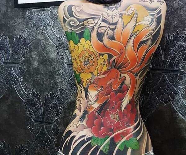 tattoo hình hồ ly nhật bản