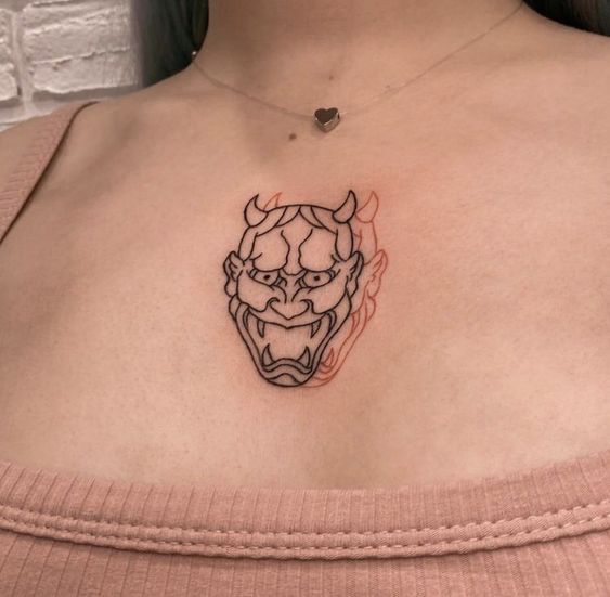 tattoo mặt quỷ cực đơn giản