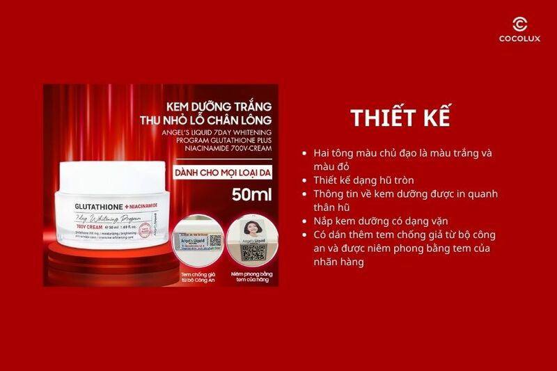 Thiết kế của kem dưỡng Angel