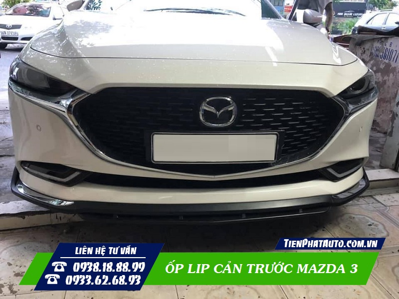 Hình ảnh líp cản trước lắp đặt cho xe Mazda 3 2020 - 2021