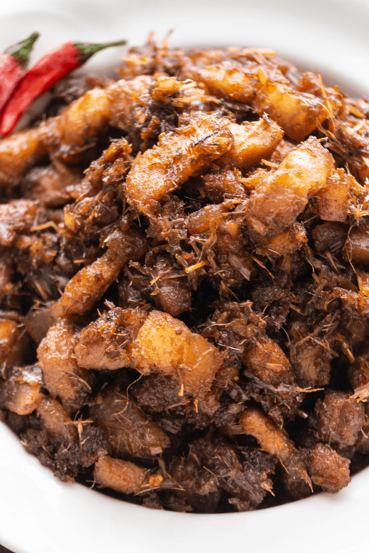 Thịt Kho Mắm Ruốc in a bowl.