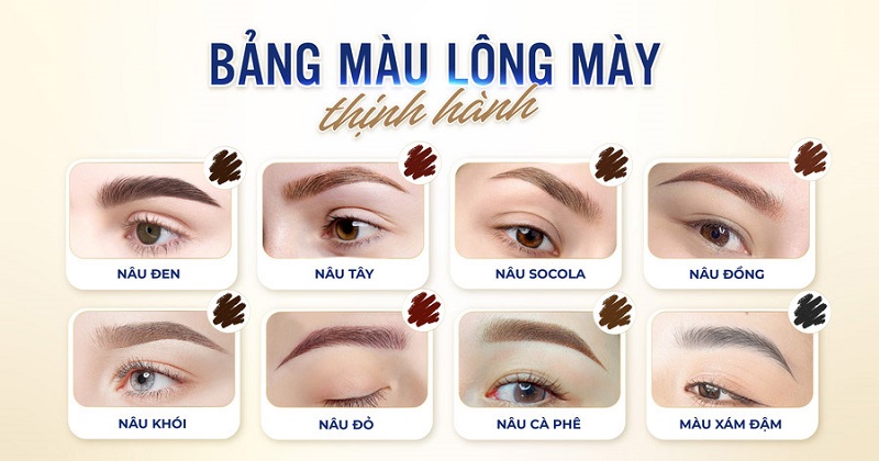 Bắt kịp xu hướng màu lông mày hiện nay