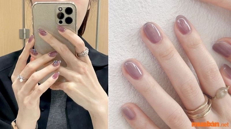 Mẫu nail sơn thạch tím