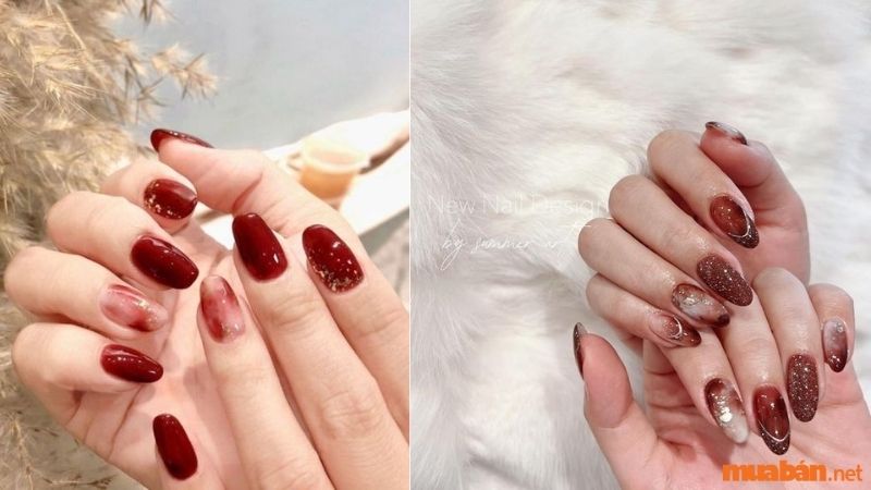 Mẫu nail sơn thạch đỏ quyến rũ