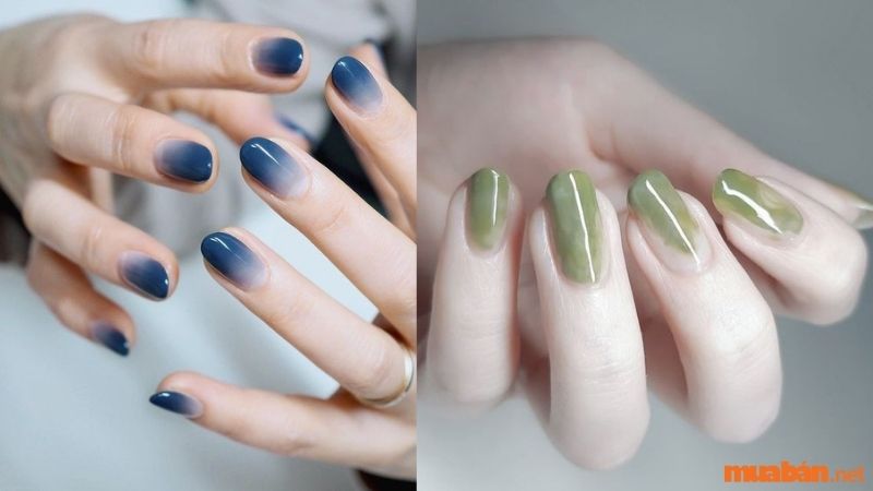 Mẫu nail sơn thạch ombre