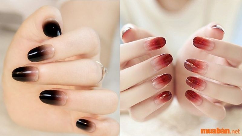 Mẫu nail sơn thạch ombre