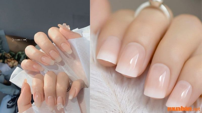 Mẫu nail sơn thạch màu trắng