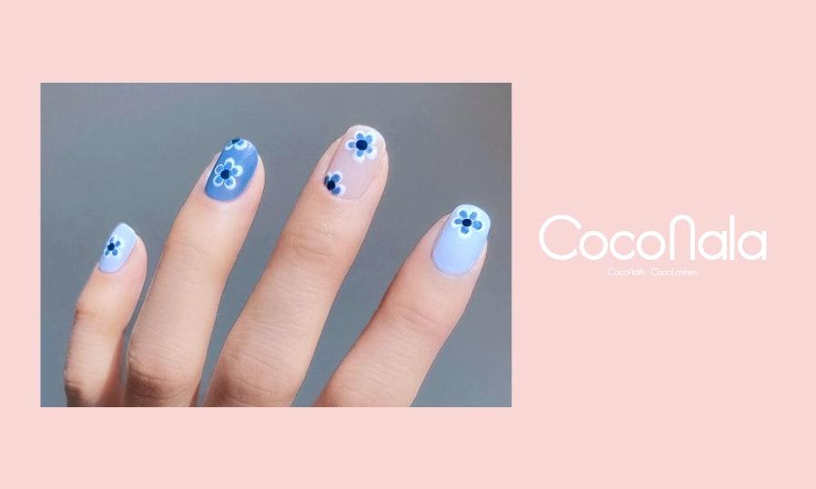 Thiết kế nail màu xanh dương đẹp, tinh tế