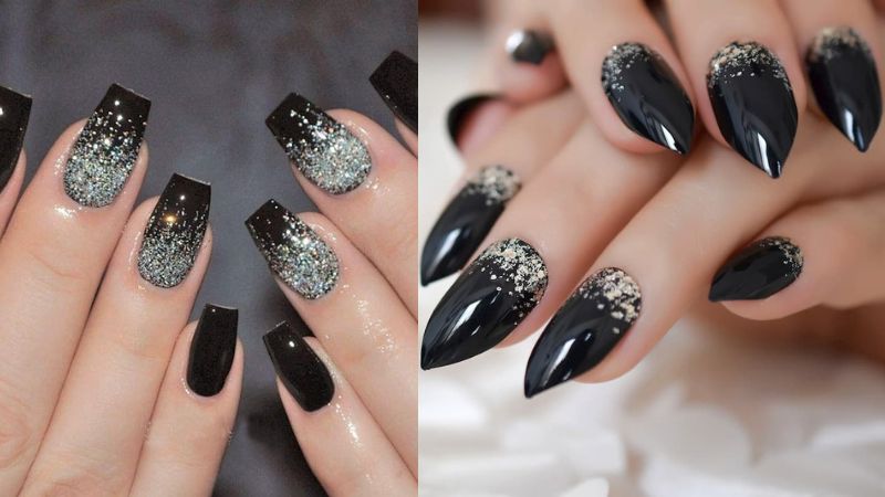 Mẫu nail đen metallic 2 (Ảnh: sưu tầm)