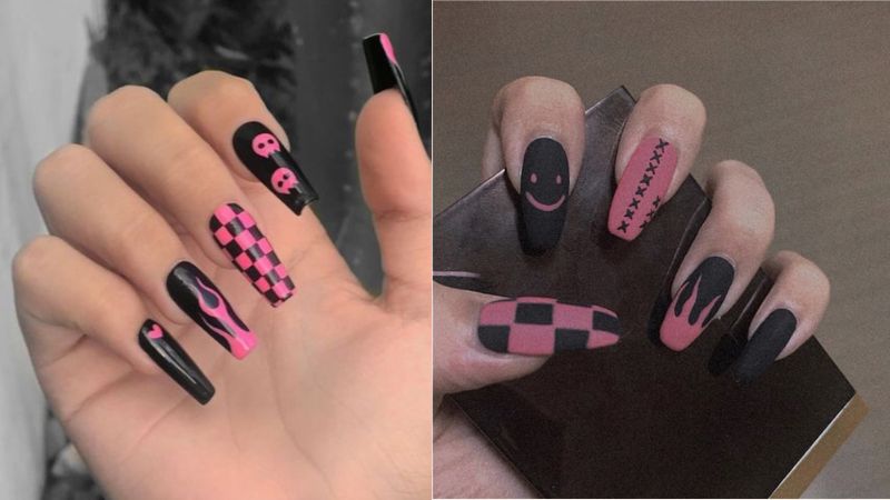 Mẫu nail đen blackpink cá tính 2 (Ảnh: sưu tầm)