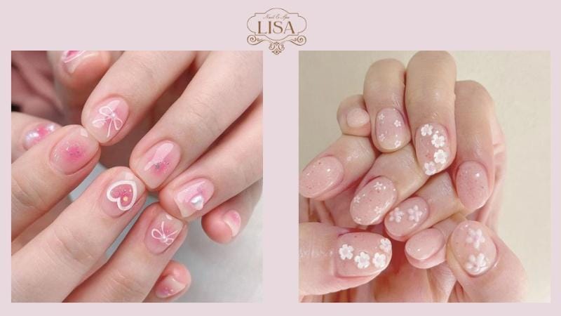 Mẫu nail móng ngắn sơn pastel