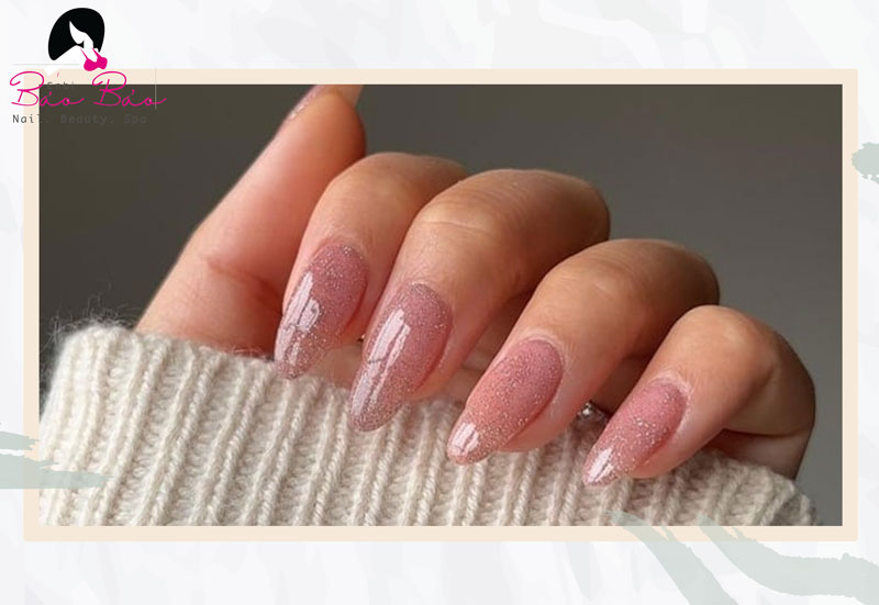 Màu nail Light Pink and Metallic