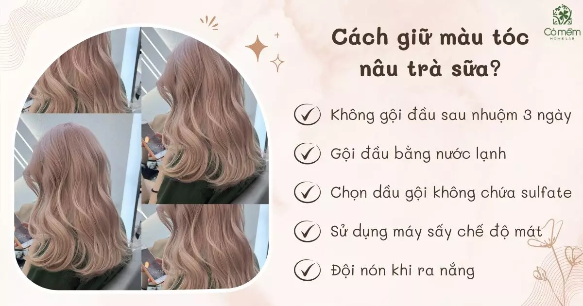 màu tóc nâu trà sữa