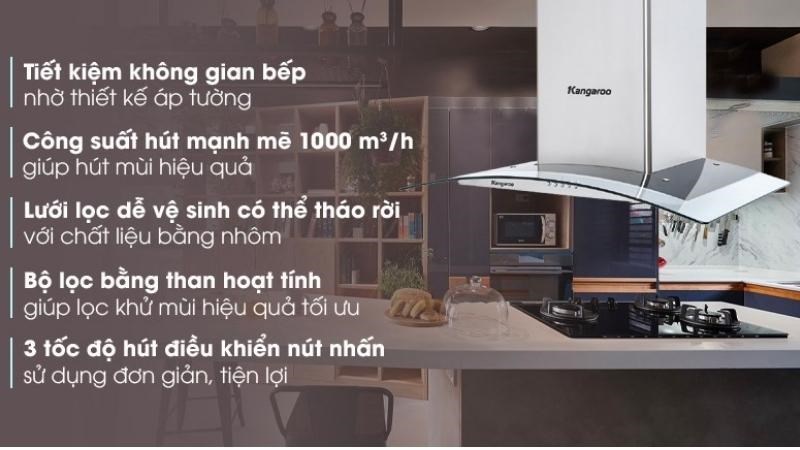 Máy hút mùi áp tường Kangaroo KG538