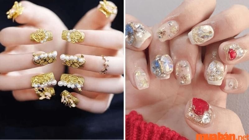 Nail đính đá đẹp sang chảnh Dubai