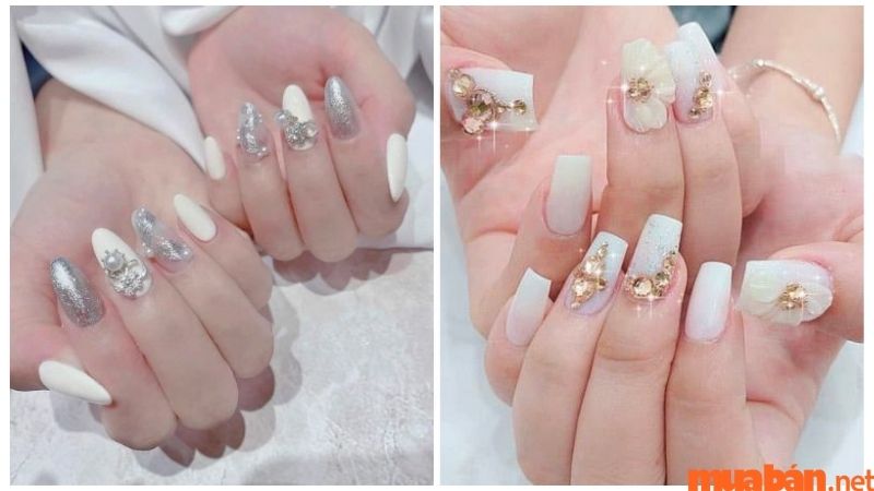 Nail đẹp đơn giản cho cô dâu