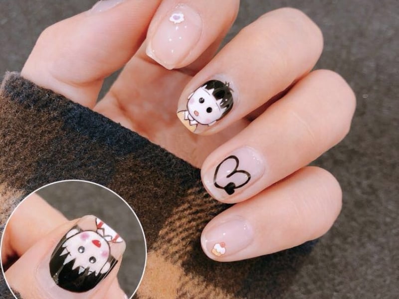 Mẫu nail hoạt hình đơn giản dễ thương