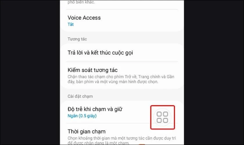 Nhấn chọn phím Home ảo