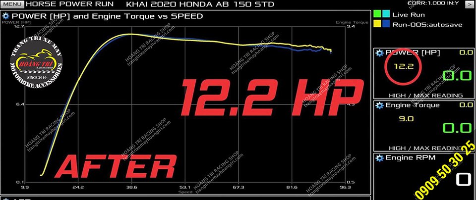 Hình ảnh sau khi độ bộ nồi BBS tăng lên hơn 1 mã lực