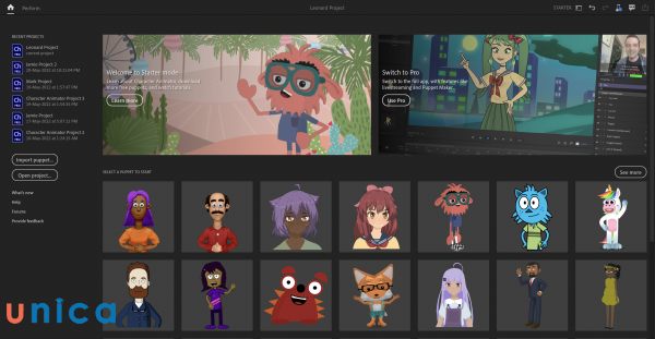 Adobe Character Animator được sử dụng để tạo và điều khiển nhân vật hoạt hình 2D sống động