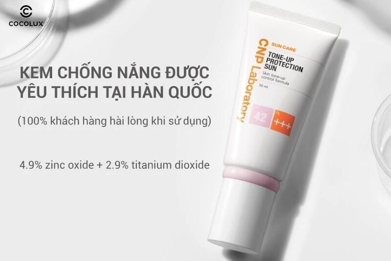 Kem chống nắng CNP Laboratory Tone up Protecttion sở hữu bảng thành phần lành tính