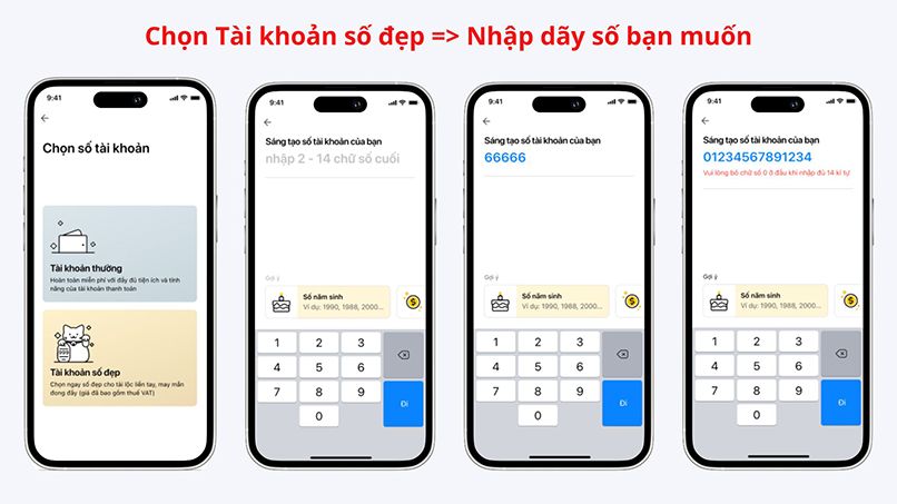 Các bước chọn Tài khoản số đẹp tại Techcombank