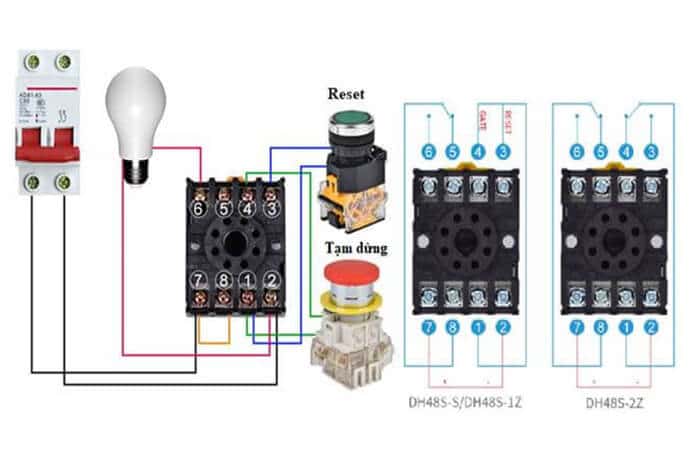 ro le on delay dh48 s dieu khien bong den 220v