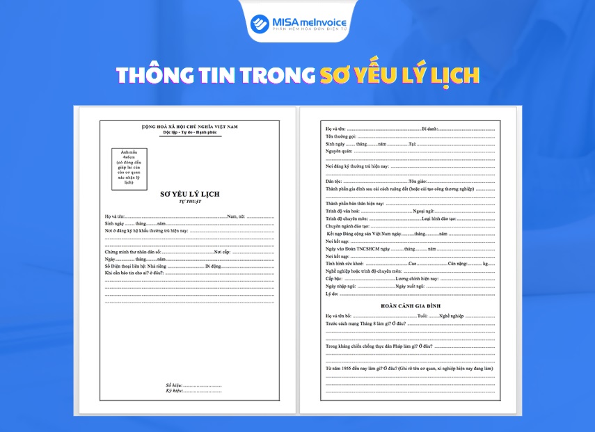 thông tin trong sơ yếu lý lịch