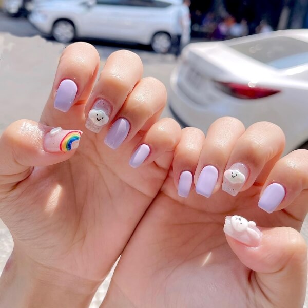 Mẫu nail kim tuyến lấp lánh