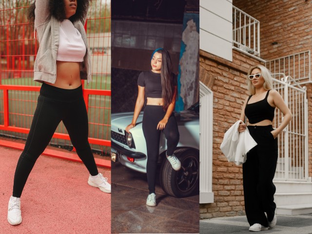 Phối áo croptop và quần legging sporty style