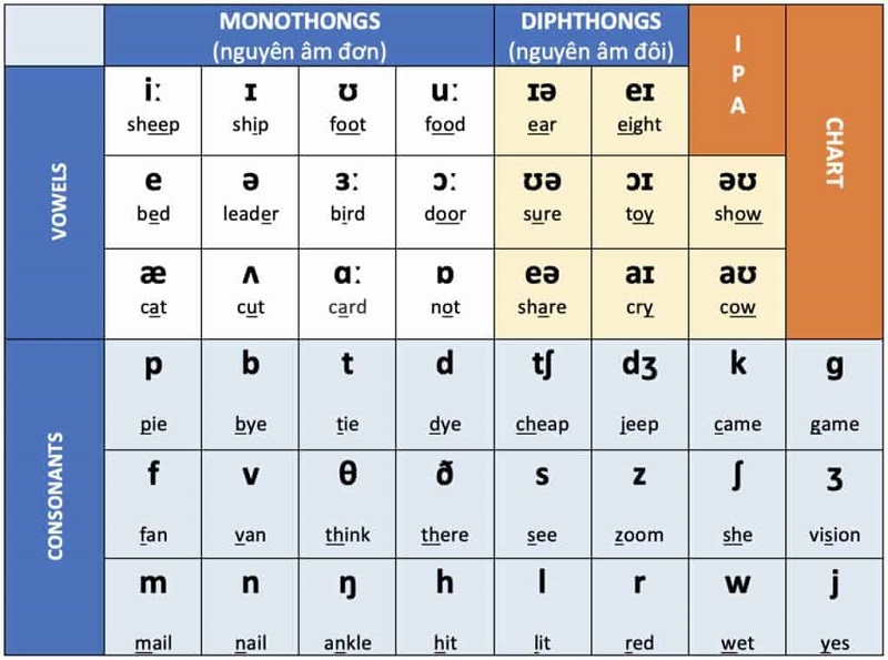 Bảng phiên âm tiếng anh IPA