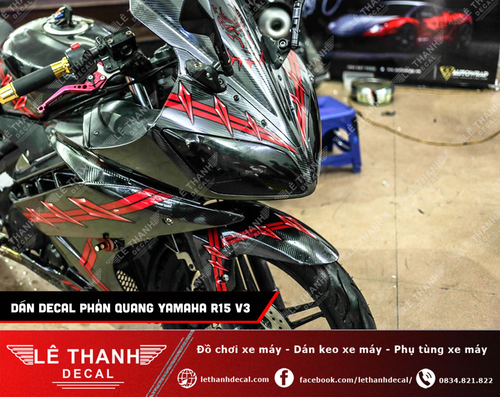 Tem rời phản quang Yamaha R15 V3