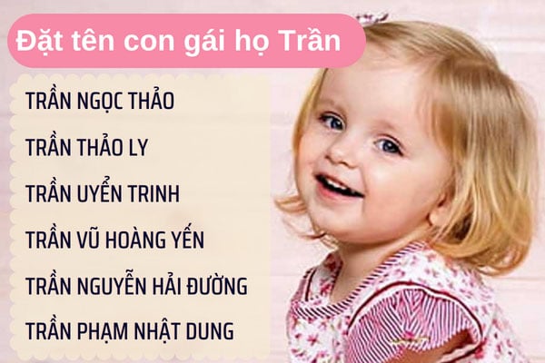 Đặt tên con gái hay 2024 họ Trần