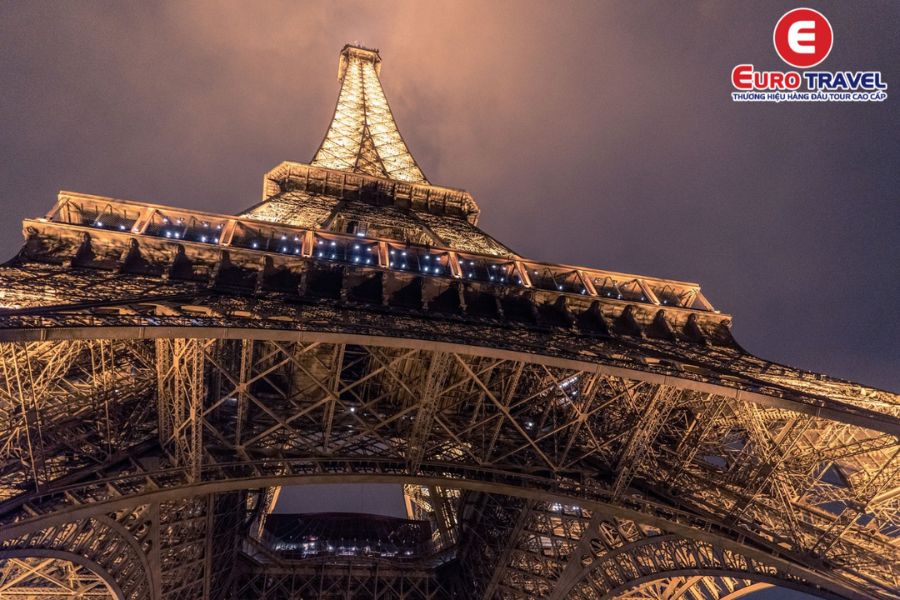 Hình ảnh Tháp Eiffel nhìn từ dưới lên