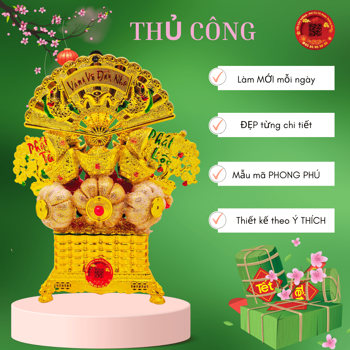 Tháp tỏi thờ thần tài phước lộc thọ rất đẹp 7