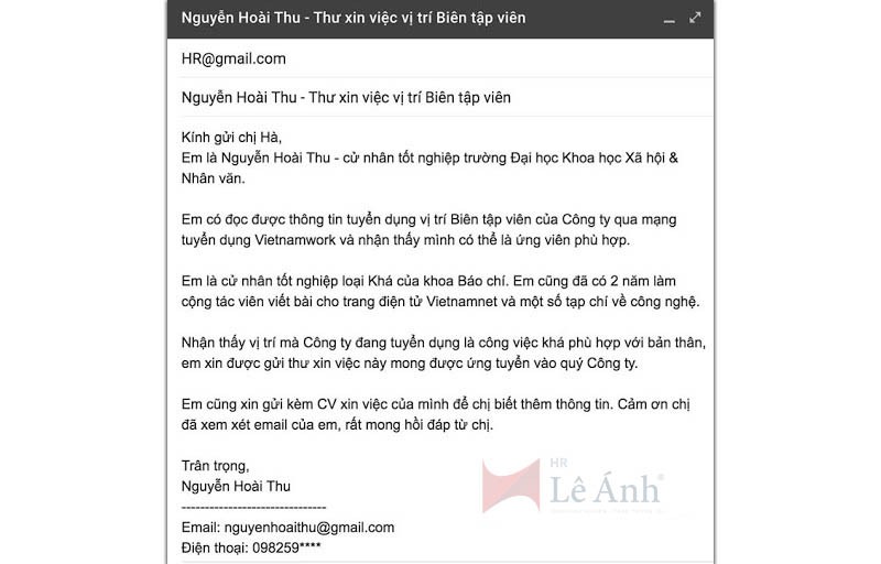 Cách viết thư xin việc qua email