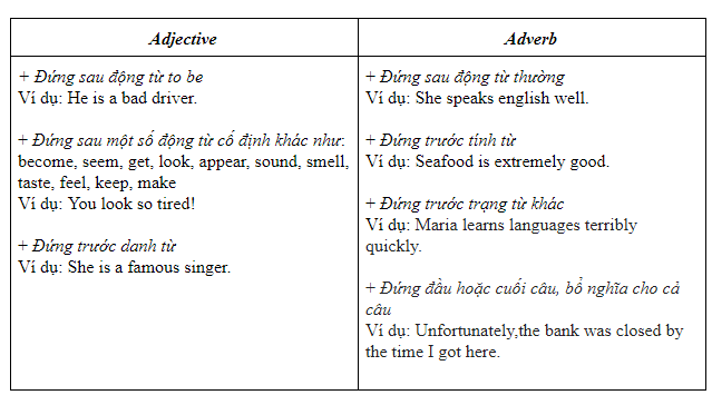 Cách phân biệt tính từ và trạng từ trong tiếng Anh