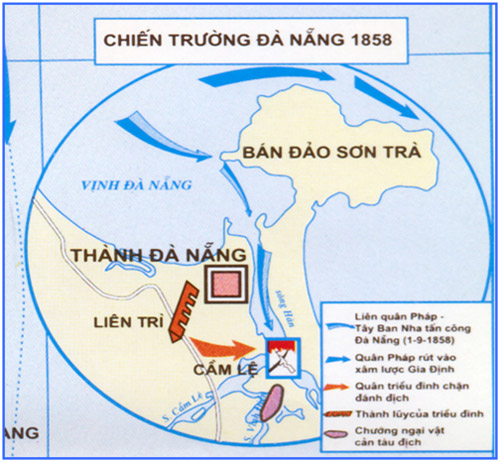 Lược đồ chiến trường Đà Nẵng 1858-1859